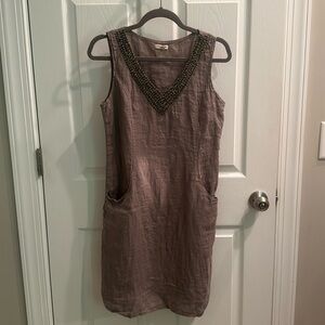 Lina Tomei casual 100% linen dress size small